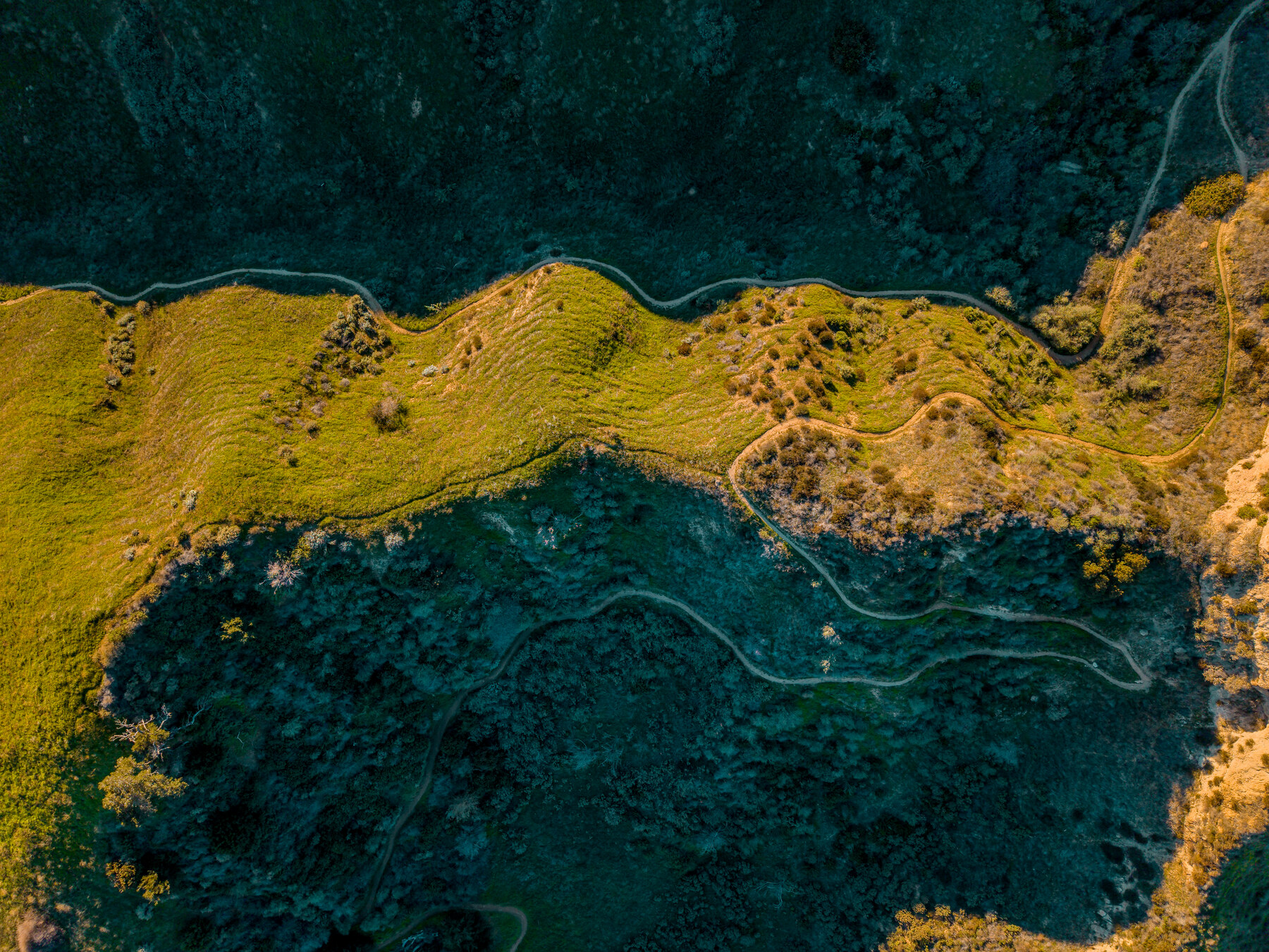 Terrain and trail mapping aerial view